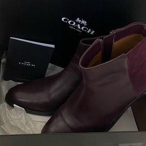 Coach Oxblood Ankle Boots